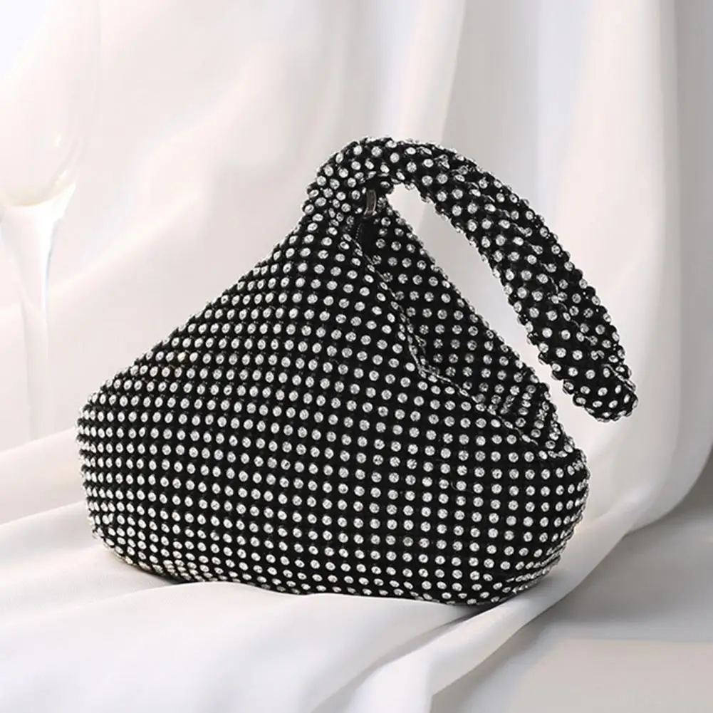 Women Handbag Rhinestones Heart Shape Shiny  Lipstick Pouch Cosmetics Bags Luxury Dinner Bag Purse Clutch Bag Coins Organizer