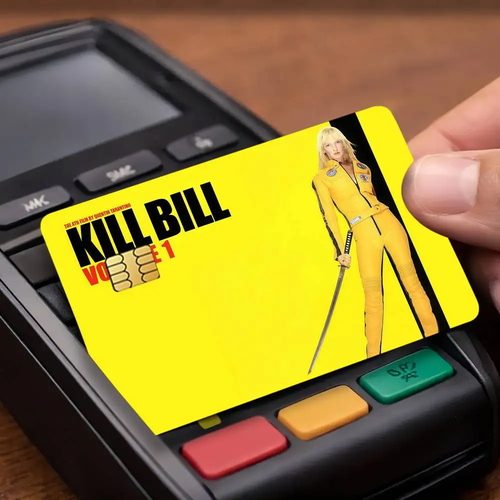 Movie Kill Bill Volume Credit Card Public Transportation Cards Protective Sticker Waterproof Card Face Decoration 4PCS