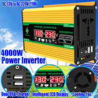 4000W Digital Power Inverter Dual USB 12V To 220V/110V Intelligent Power Inverter LCD Display LED Voltage Display for RV Caravan