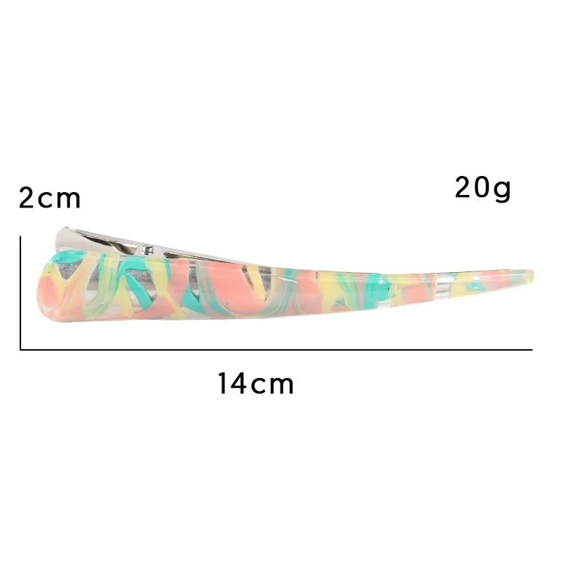 5.5 Inch Fashion Retro Style Wave Pattern Acrylic Metal Hair Clips For Women Girls Extended Barrette Headgear Hair Accessories