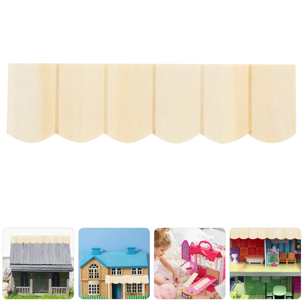 24 Pcs Dollhouse Tiles Dolls Supplies Miniature Roof Model Tiny Small Decor Furniture Birch Wood