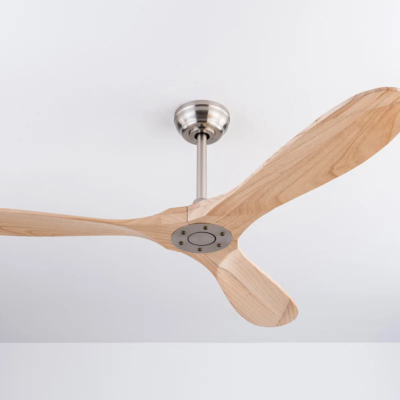 مروحة سقف من الخشب الصلب، مروحة سقف كلاسيكية كبيرة للرياح وبسيطة لغرفة المعيشة، مروحة سقف تحويل التردد الصامت