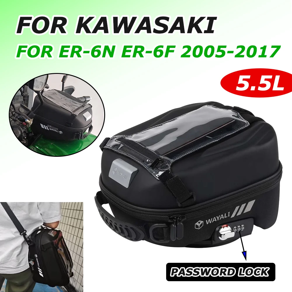 

Motorcycle Tank Bag For KAWASAKI ER-6N ER-6F ER6N ER6F ER6 N ER6 F 2015 2016 2017 Luggage Tanklock Racing Backpack Accessories