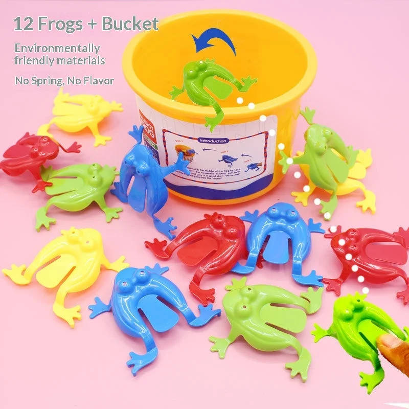 

12pcs Solid Color Jumping Frog Plastic Bouncing Frog Jumping Frog Children Educational Toy,Gift for Kids Party Favors, Birthday