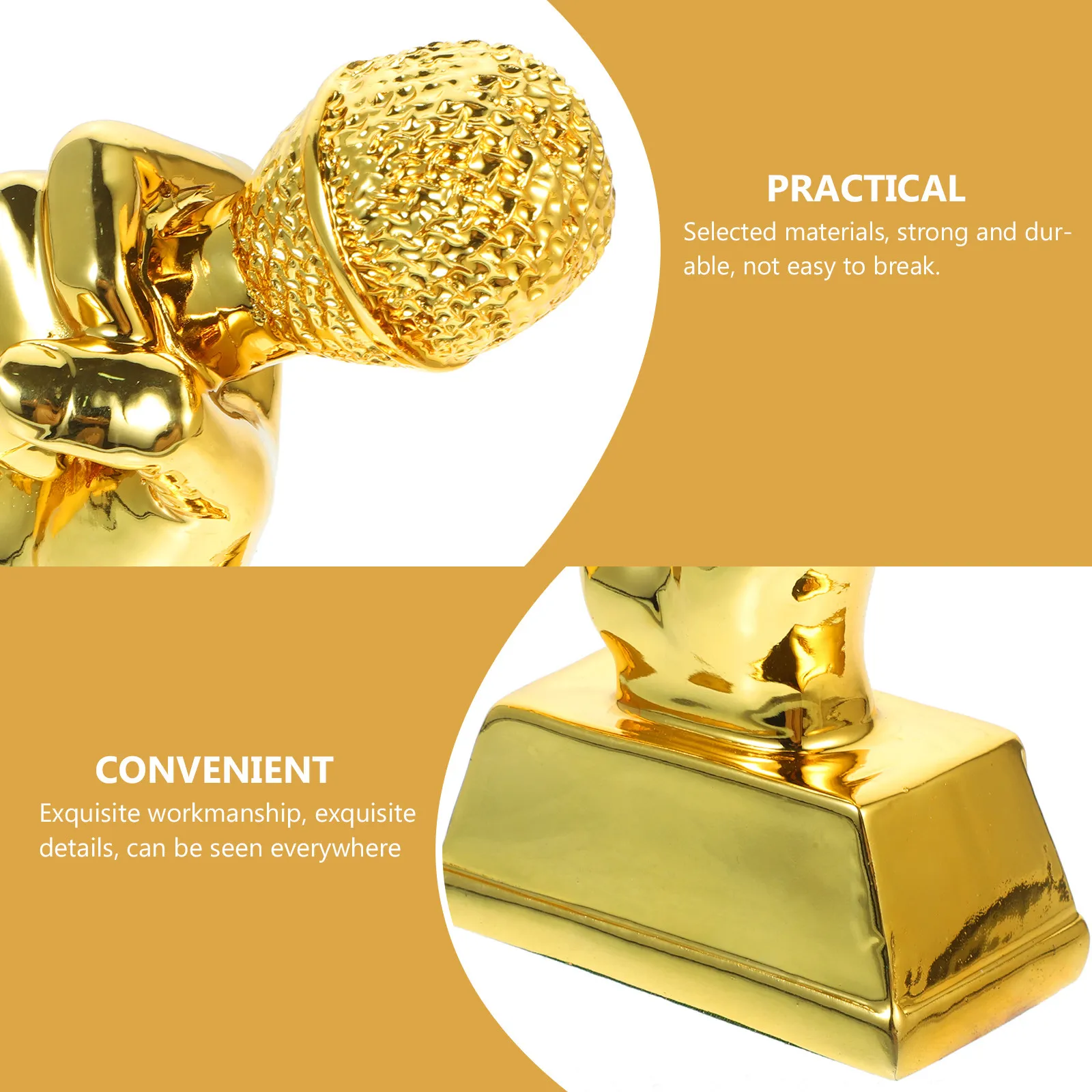 Children Music Award Trophy Resin Microphone Cartoon Singing Competition Trophy Classroom Award Decoration Gift