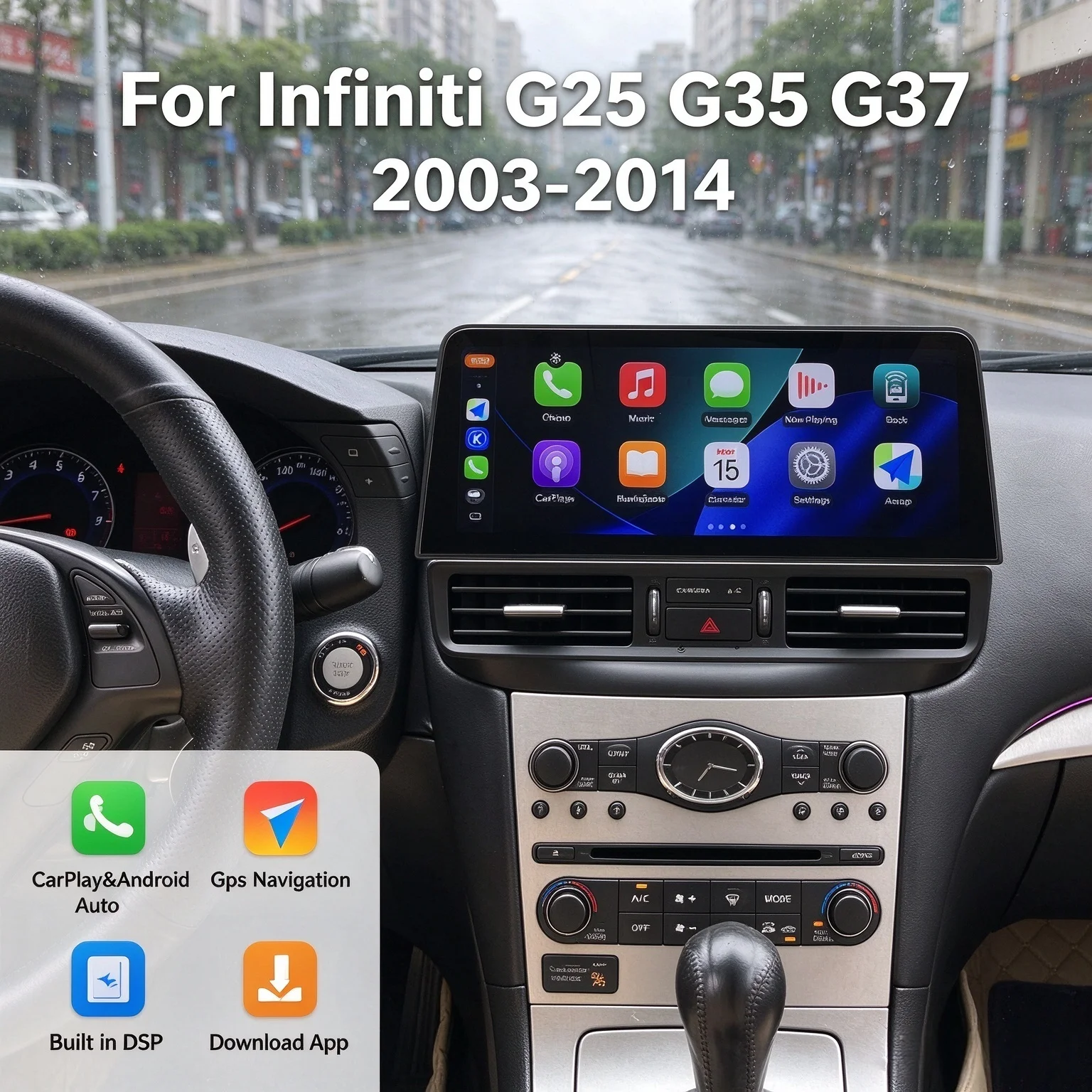 12.3 Inch For Infiniti G25 G35 G37 2003-2014 Android 15 Octa Core Car Multimedia Player Stereo Receiver Radio 4G WIFI GPS Navi