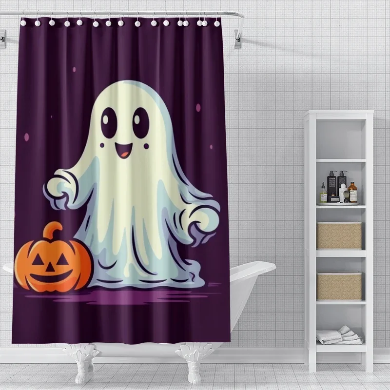 Home shower curtains for bathroom waterproof fabric Modern Nordic style Living Room curtain Halloween Autumn Pumpkin decoration