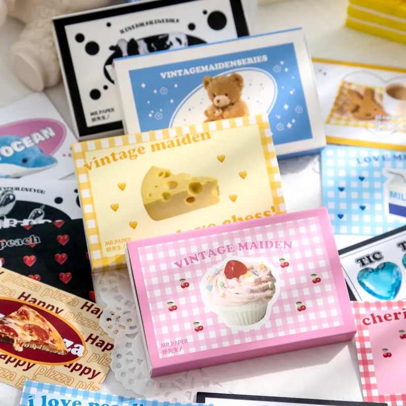 MINKYS 40pcs/box Vintage Cheese Bear Scrapbooking Decorative Stickers Laptop DIY Decoration Sticker School Stationery