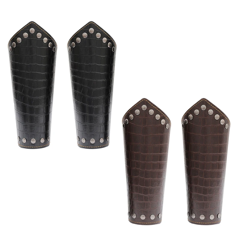 1 Paar mittelalterliche Kunstleder-Rüstung, Armstulpen, Schlangenleder-Muster, Schnürung, Wikinger, Ritter, Handschuh, Armband, Armschiene, Cosplay-Requisiten