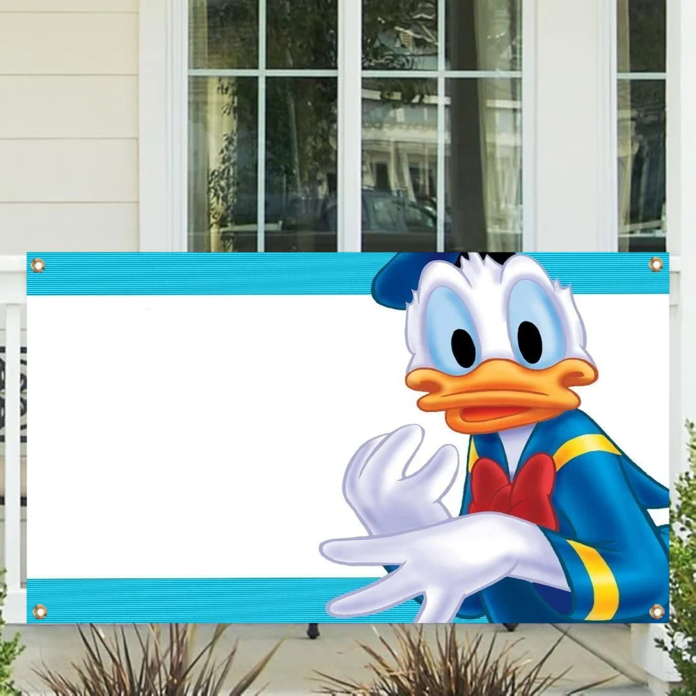 Decorative Flags and Banners Outdoor Decor Room Aesthetic Disney Donald Duck Garden Flag Four Hole Single Sided Flag Polyester