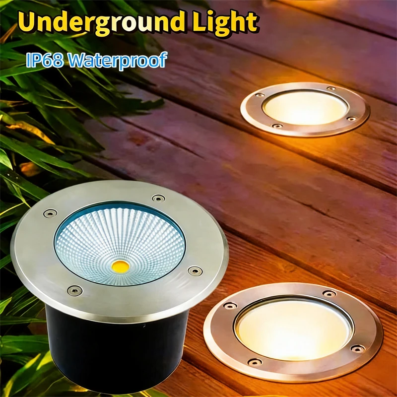 

COB Recessed Underground Light 12V IP68 Waterproof LED for Garden Path Outdoor Floor Deck Step Lighting 3W 5W 10W 15W 20W 25W