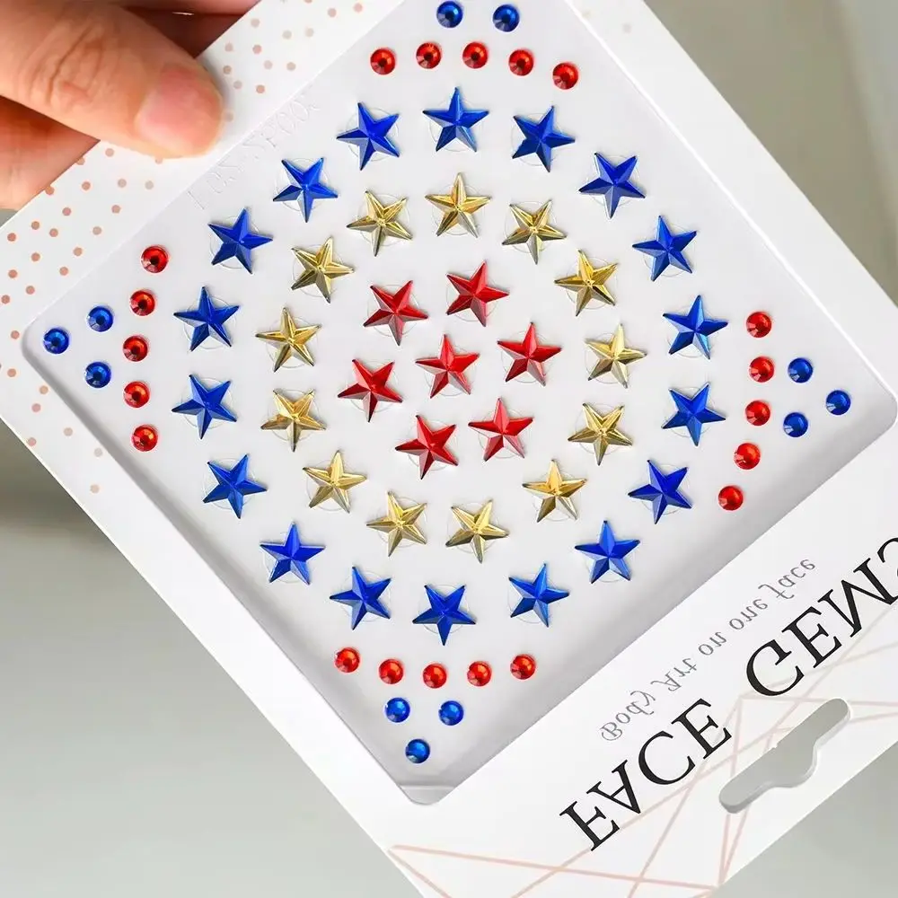 

1 Sheet Colorful Star Face Gems Stickers Crystal Rhinestones Acrylic Jewels for Festival Rave Parties Women Face Diamond Sticker