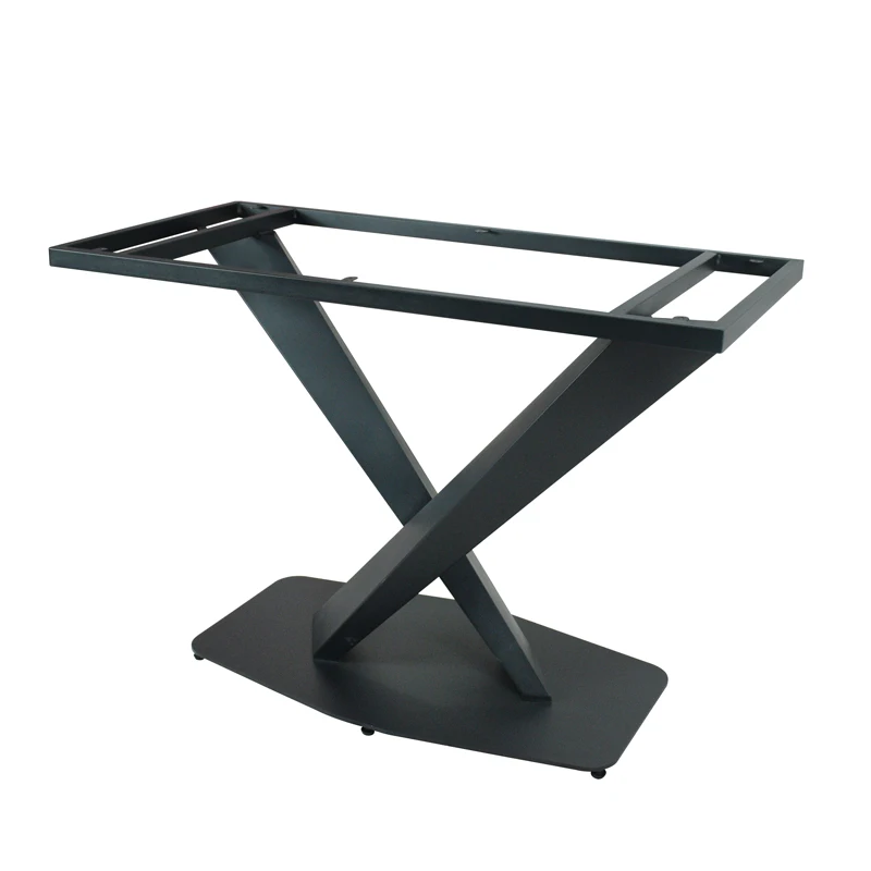 Modern Heavy  Powder Coated Black Table Leg Metal Frame Large Desk Dining Table Base
