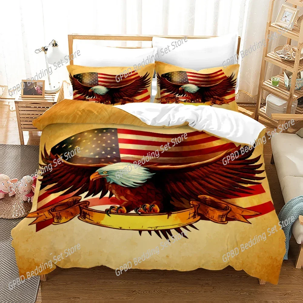 

Fashion American Flag Comfortable Duvet Quilt Cover Pillowcase Bedding Set Children Bedroom Decoration Home Textile