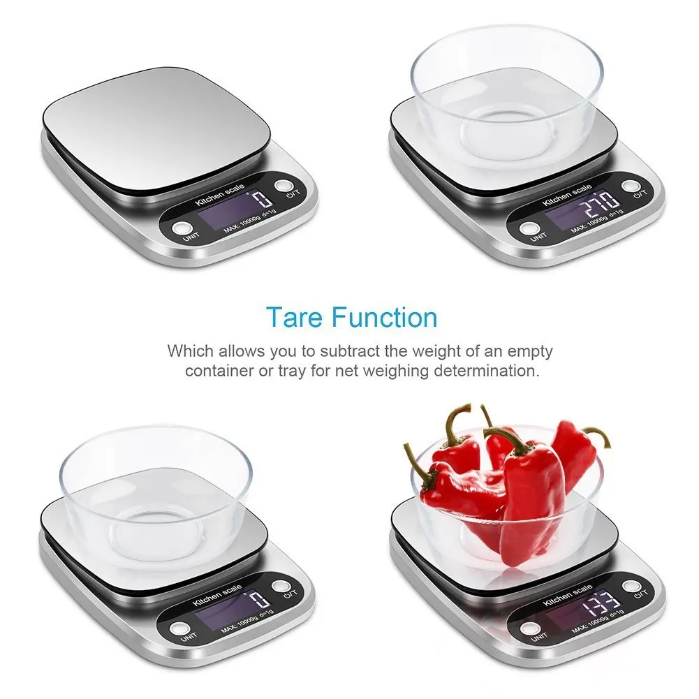 1pc Accurate Digital Kitchen Scale for Cooking and Baking - 22lb Capacity in Grams and Ounces Perfect for Coffee Meat and More view 3