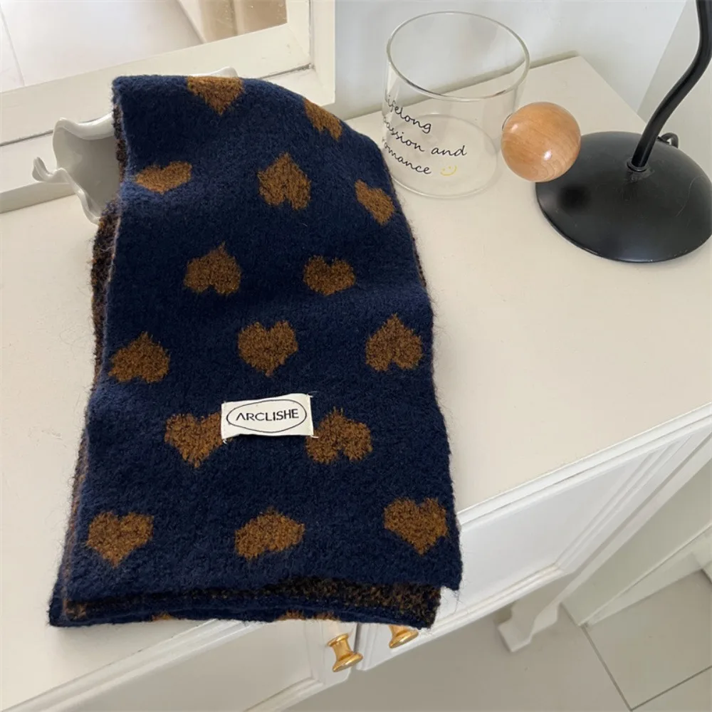 

Fashion Autumn Winter Children's Scarves Soft Thick Kids Knitted Muffler Warm Sweet Heart Kids Neckerchief Neck Warmer