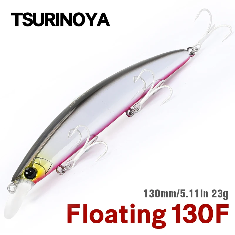 

TSURINOYA DW111 Fishing Lure Floating Minnow Hard Bait 130mm 23g Saltwater Sea Bass Flounder Ultra Long Casting Wobbler Swimbait