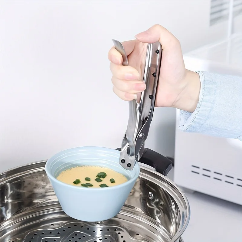 Stainless Steel Multi-Purpose Gripper Clip, Easy to Use Anti-Scald Kitchen Tool for Securely Lifting Hot Bowls, Plates,Cookware