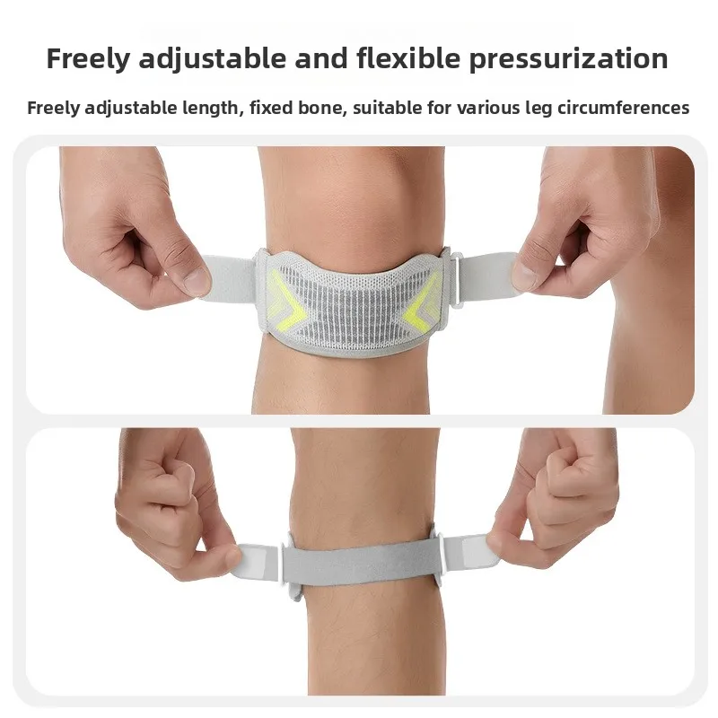 Breathable Compression Patella Knee Strap with Silicone Shock Absorber for Running Cycling Mountaineering Badminton Meniscus