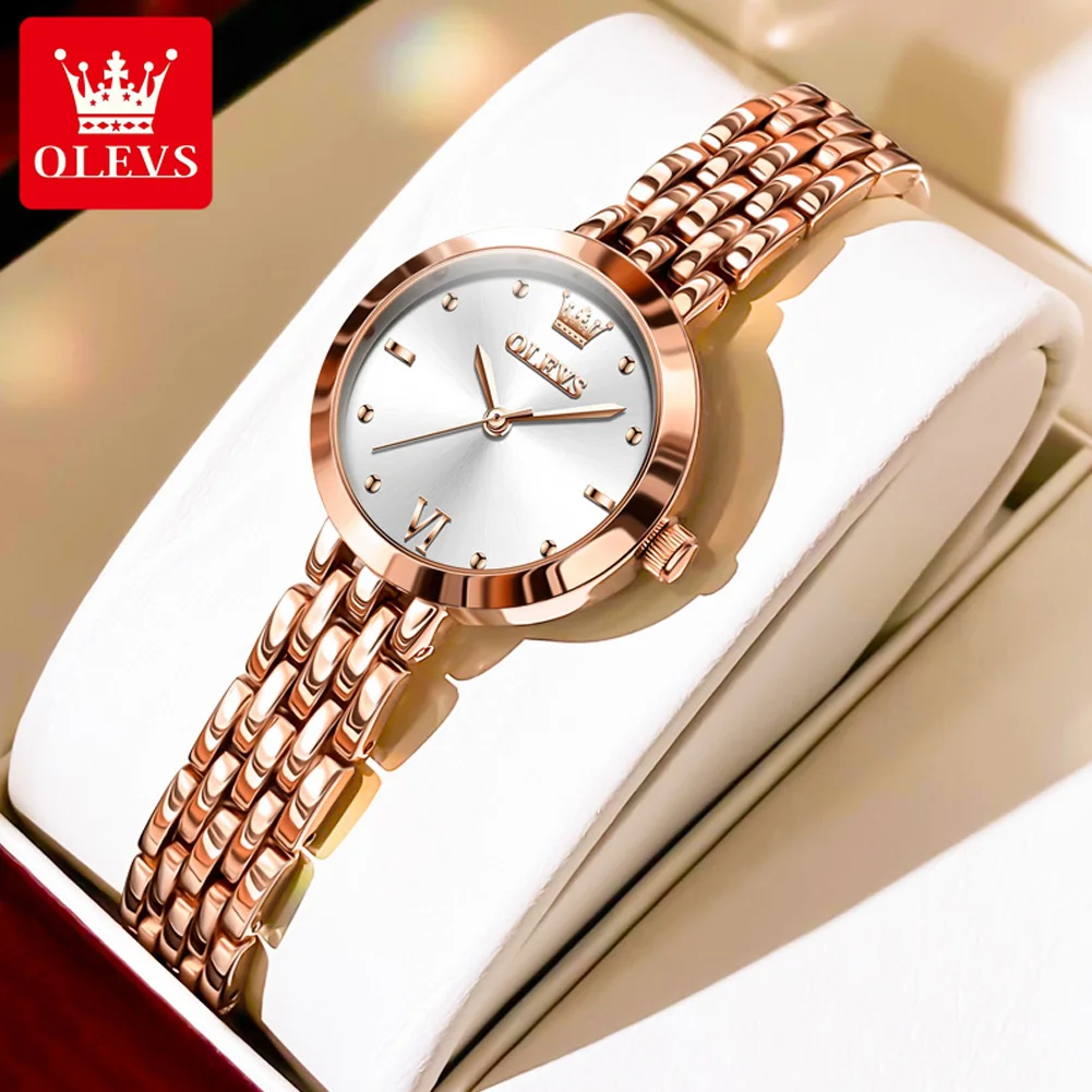 New OLEVS Fashion Simple Rose Gold Quartz Watch Ladies Luxury Exquisite Women Watch High Quality Watches Gift Reloj Para Mujer