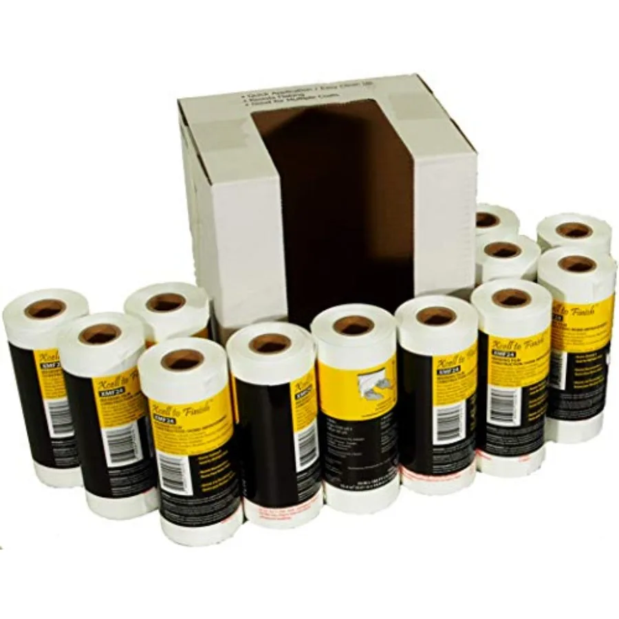 

Маскировочная пленка, 12 рулонов, оптом, 180 футов x 24 дюйма - Пластиковая маскировочная пленка для покраски автомобилей, предварительно сложенная, оптом