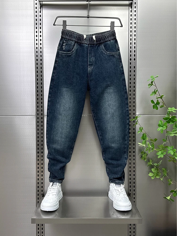 

Waed Cotton Stretch Denim Jeans Men's Youth American Trendy Loose Harlan Pants Casual Comfortable Wear for Teens