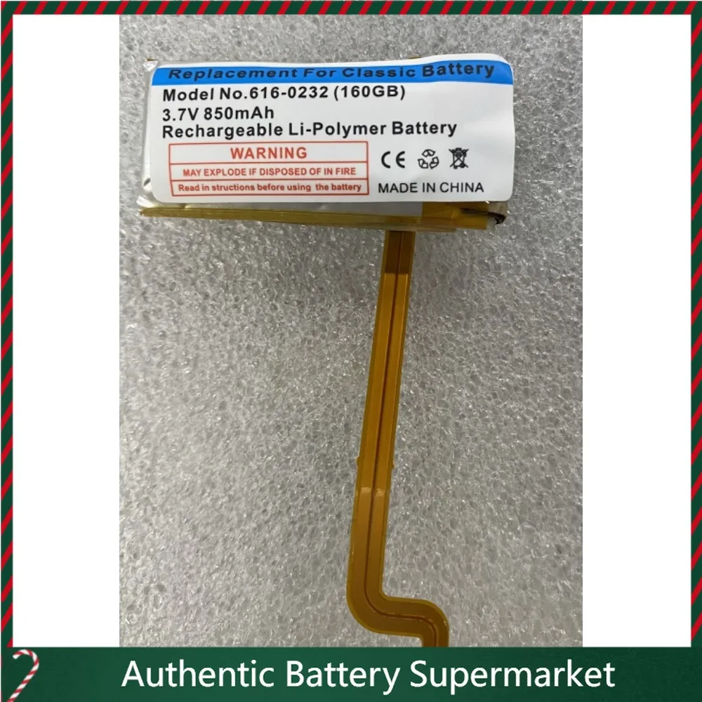 2025 high quality batteries for apple ipod 5th video 160g mp3/4 616-0232new battery 850mah