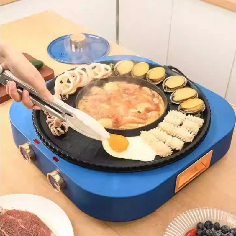 Korean Hot Pot Grill Household Grill Pan Multifunctional Barbecue Pot BBQ Electric Smokeless Grelha Churrasco.