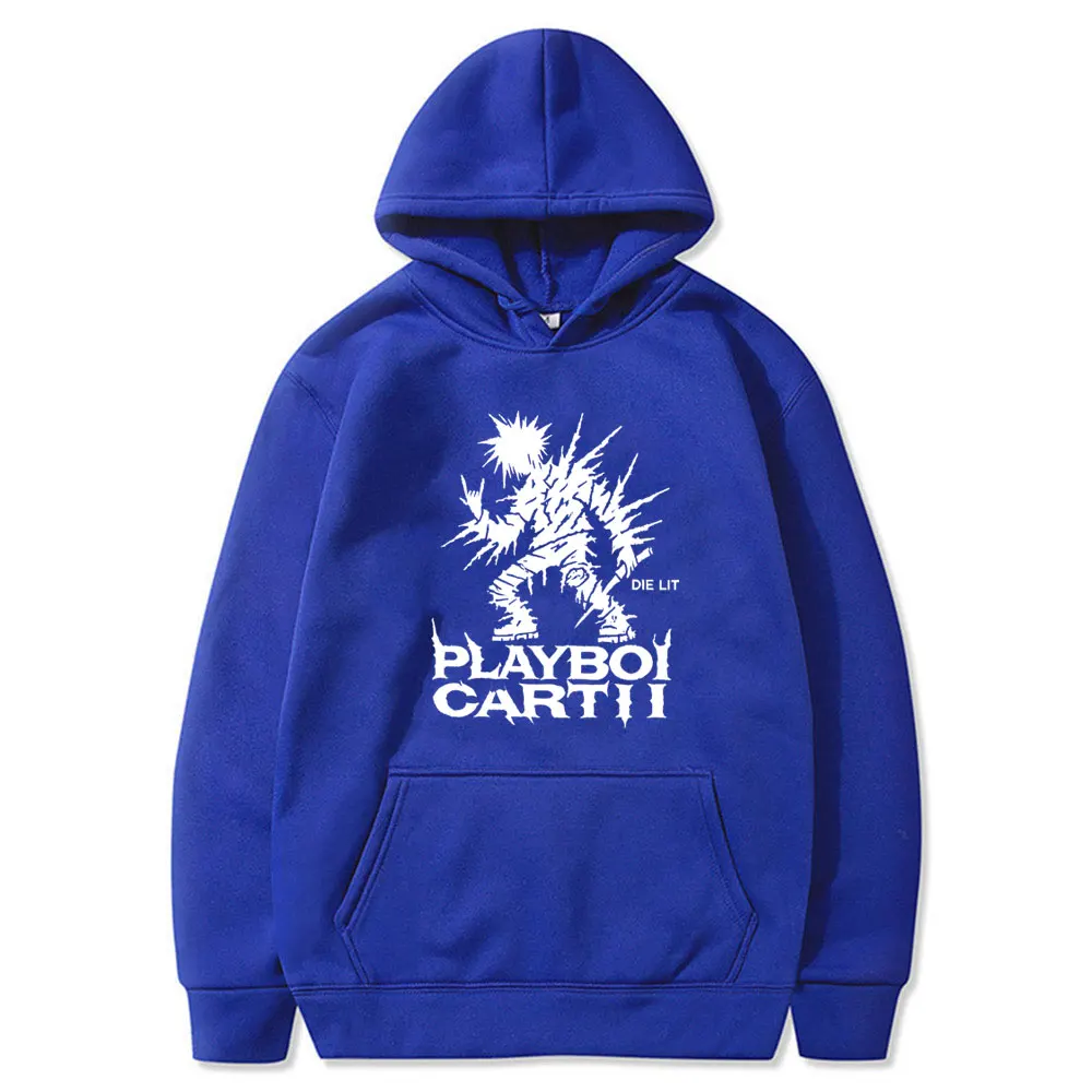 New Hot Sale Hip Hop Rapper Playboi Carti Die Lit Print Hoodie Male Fashion Oversized Pullover Men Casual Fleece Cotton Hoodies #2