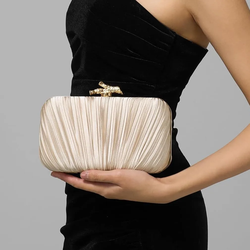 Somenie 2026 New Pleated Clutch Dinner Bag, Banquet Bag, Women's Socialite Evening Dress Bag, Wedding Evening Dress Bag