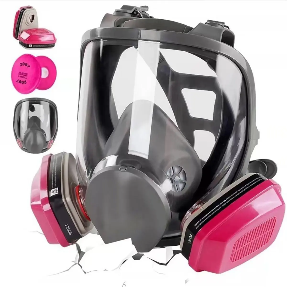 A78I Model 6800 Filter Protective Mask with 2x60921 Filter Cartridge Gas Mask for Painting Against Formaldehyde and So