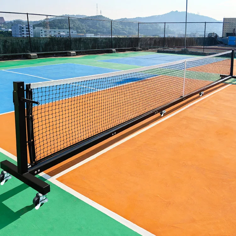 Heavy Duty Tournament Grade Pickleball Net Portable Wheels Easy Mobility Indoor Court Regulation Height Entertainment