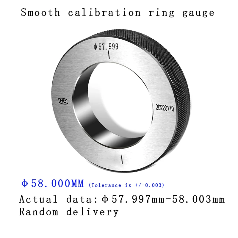 Kalibratiemeter met gladde binnenrand, binnendiameter 45-58 mm, nauwkeurig meetinstrument, 0,002 mm, gladde ringmeter voor industrieel gebruik.