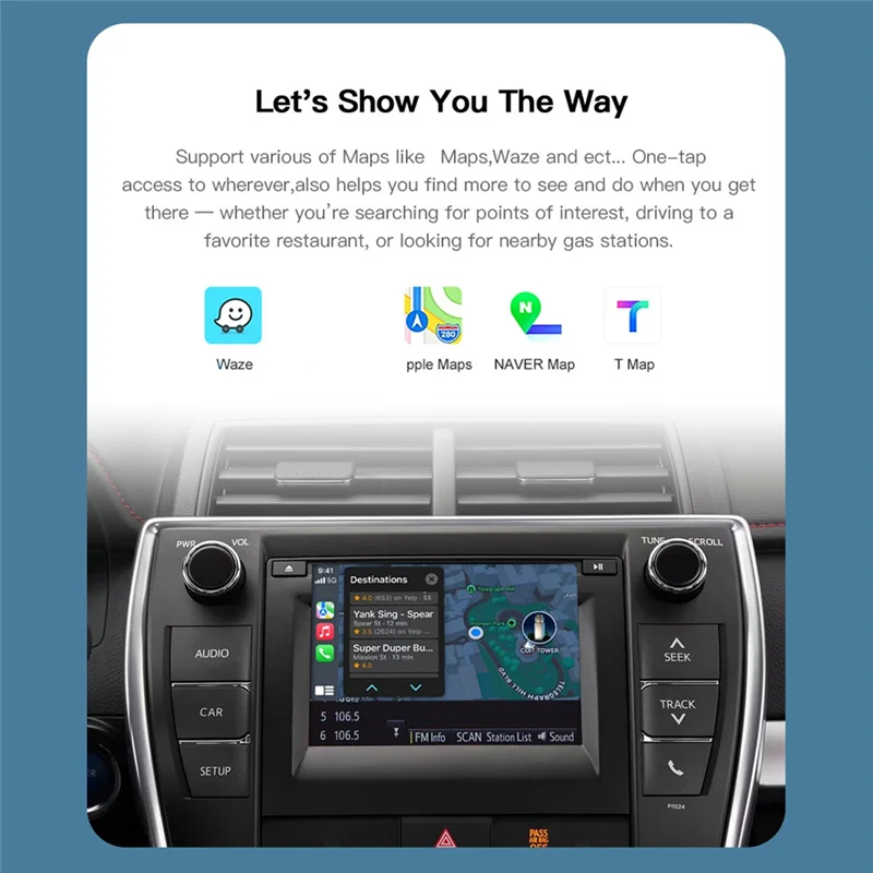 

Wireless Carplay Android Auto Decoder For Toyota Touch 2 Entune 2 System Highlander Sienna Prius Yaris Camry CHR