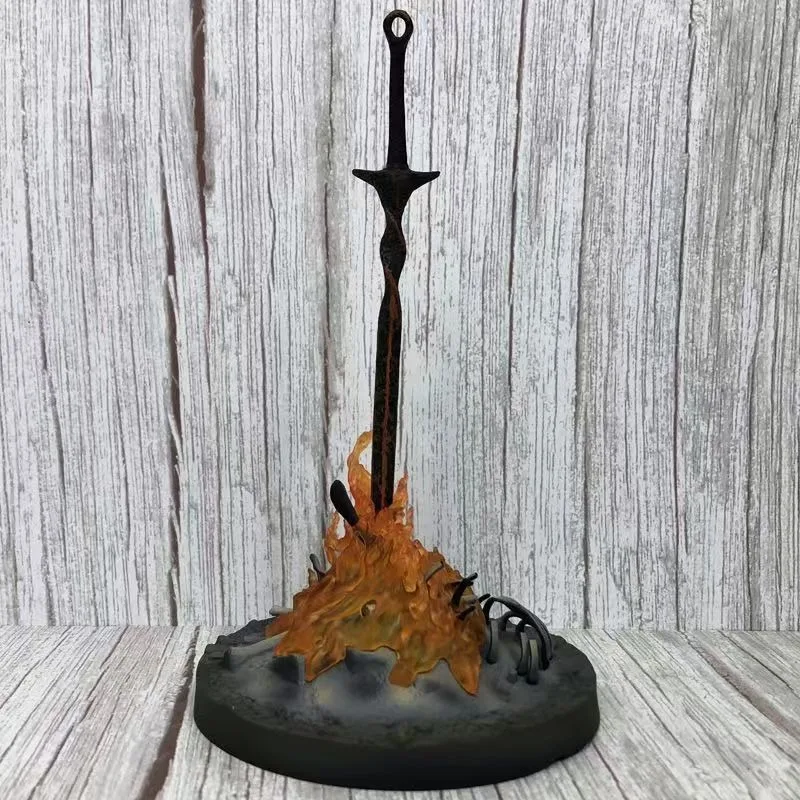 22CM Dark Souls Action Figure Fire Glowing Sword LED ILLUMINATION Collection Model Toy