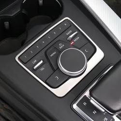 Stainless Steel Console Multimedia Control Panel Decoration Frame Cover Trim For Audi A4 B9 2017-2019 Car Interior Accessories