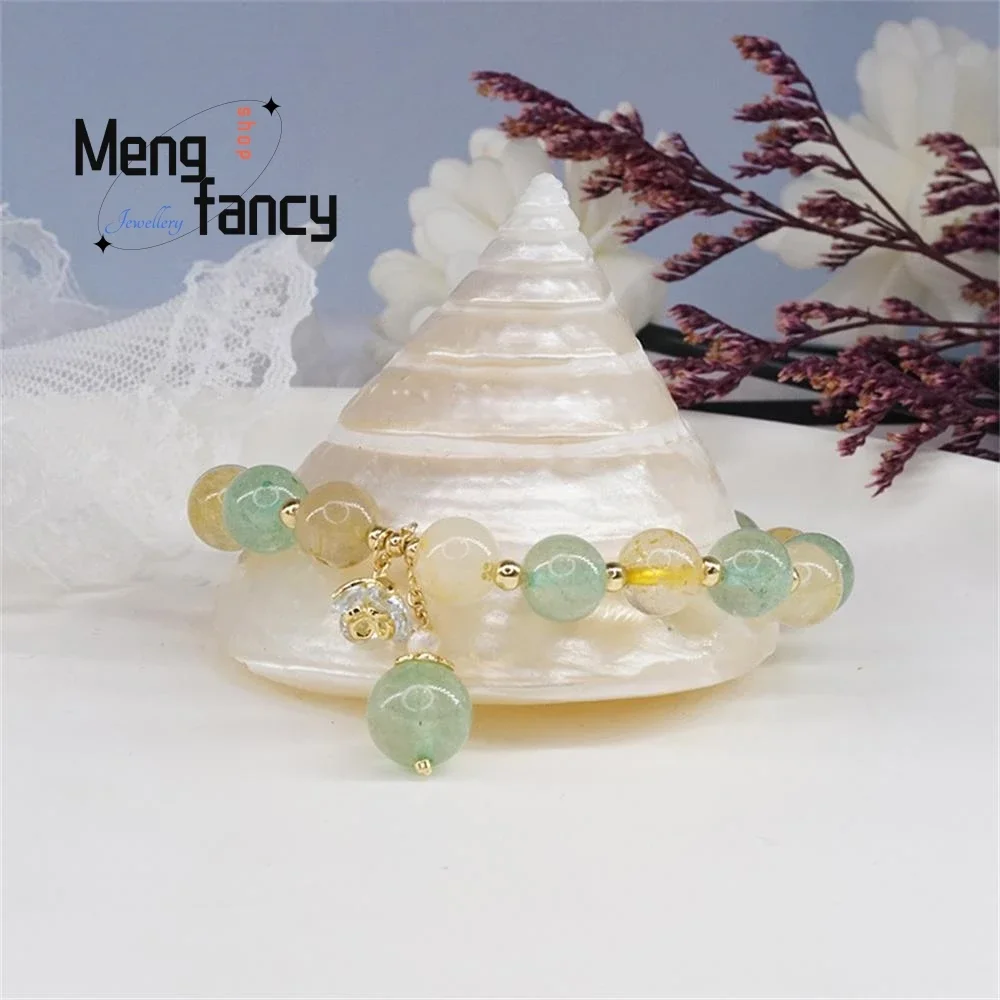 Natural Simple Green Strawberry Crystal Bracelet Female Small Fresh Mori Girl Department Yellow Hand Exquisite Fashion Jewelry