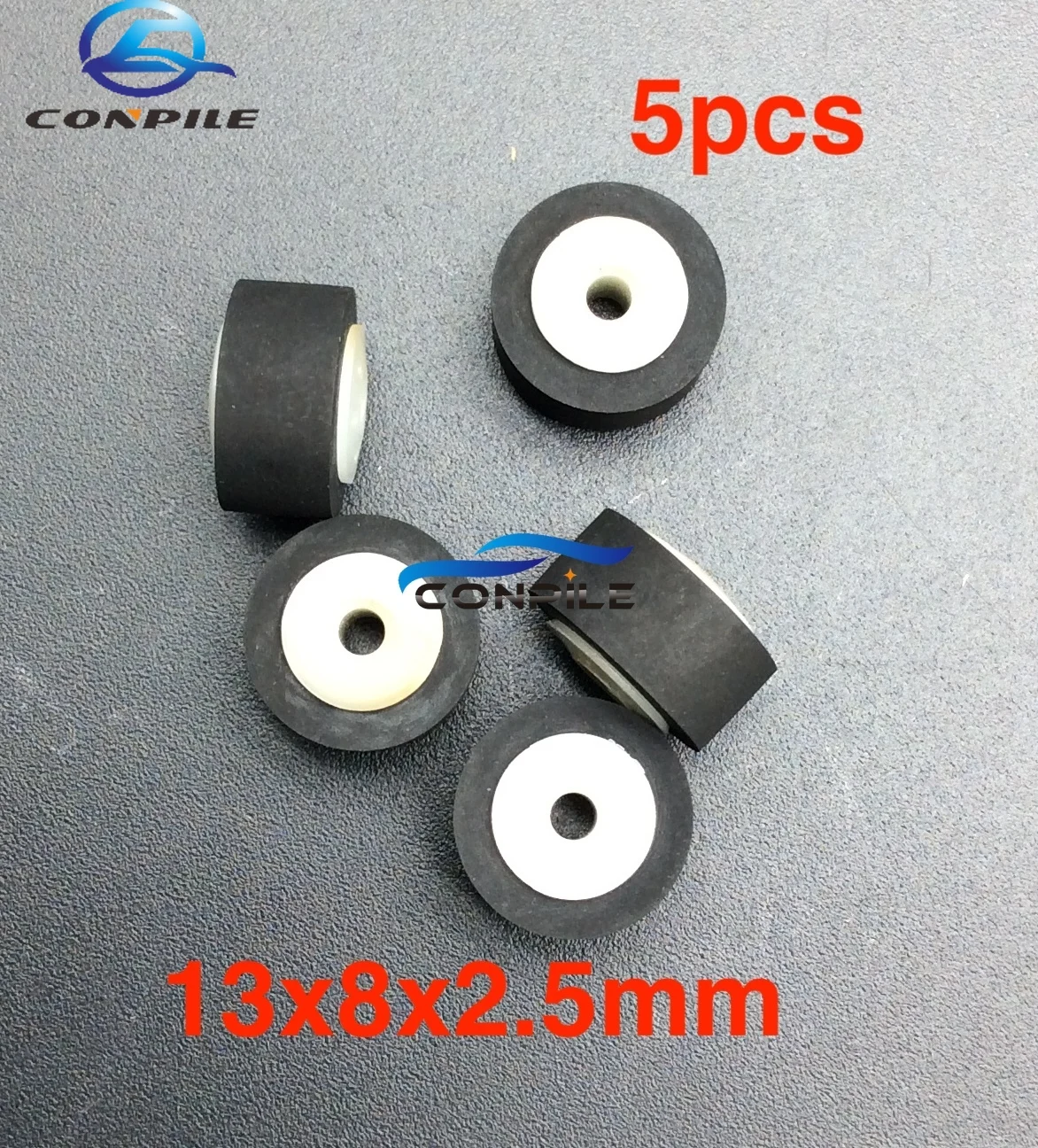 5pc 13mmx8mmx2.5mm pinch roller belt pulley rubbe For sharp 800 r tape recorder cassette deck tape Stereo audio player