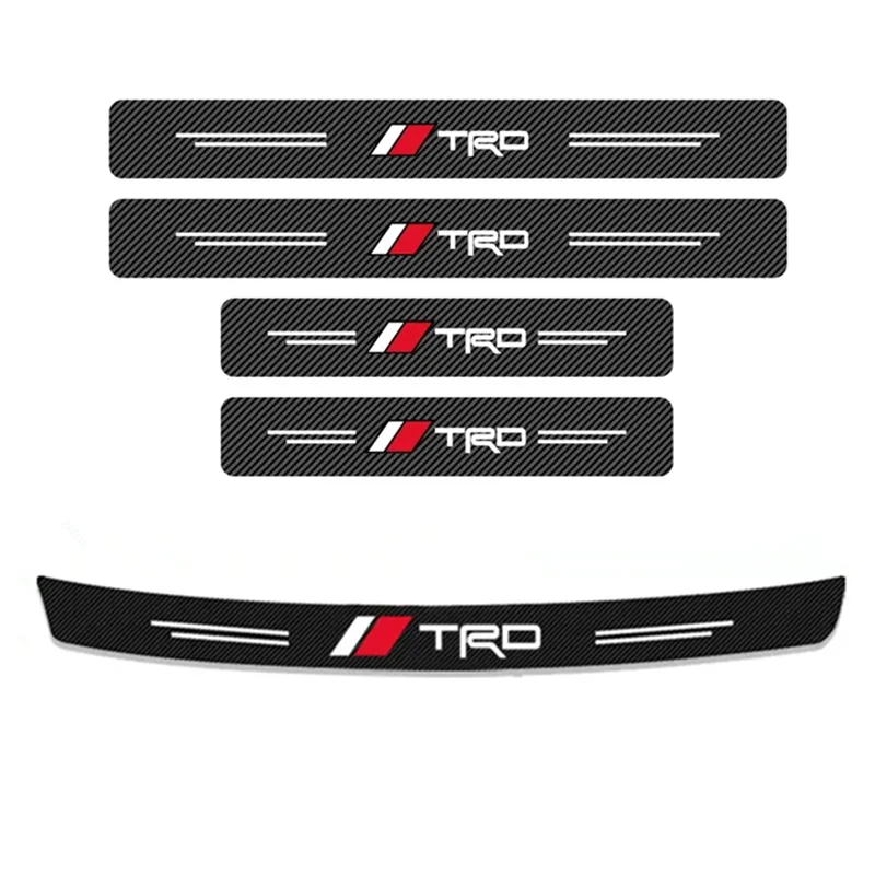 4/5/1Pcs Carbon Fiber Car Door Sill Protector Threshold Stickers For Toyota TRD Corolla Auris Yaris Rav4 CHR Camry40 prius Prado