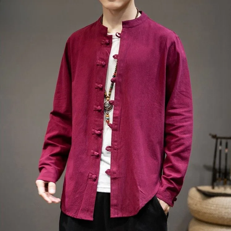 

Мужской кардиган свободного кроя из тонкого хлопка и льна, повседневный, винтажный, в стиле тан, больших размеров