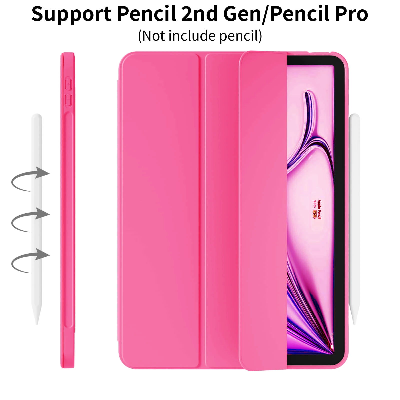 Case for iPad (A16) 11 2025 11th Generation /10th Generation 10.9 2022 Tri-fold Stand Flip Smart Cover Soft Silicone Back Shell