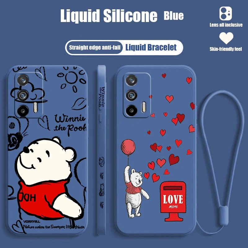 

Disney Winnie The Pooh Love For Realme Q5i V23 Narzo 50A 50i 10 9i 8i 7i 6s 6i 5i Prime Global Liquid Left Rope Phone Case