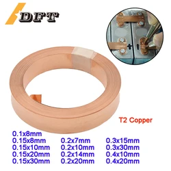 5M Thickness 0.1/0.15/0.2/0.3/0.4mm T2 Copper Strips for 18650/21700 Battery Welding Connect & Electric Vehicle Battery Weld
