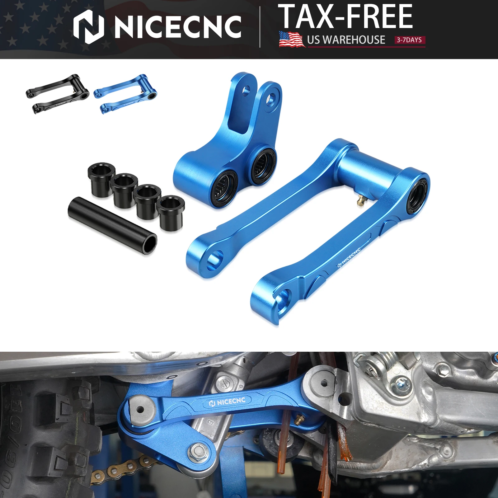 

NICECNC For Yamaha YZ125 YZ250 2006-2024 1.5'' Rear Suspension Lowering Link YZ125X 2020-2023 YZ250X 2016-2023 WR250F WR450F