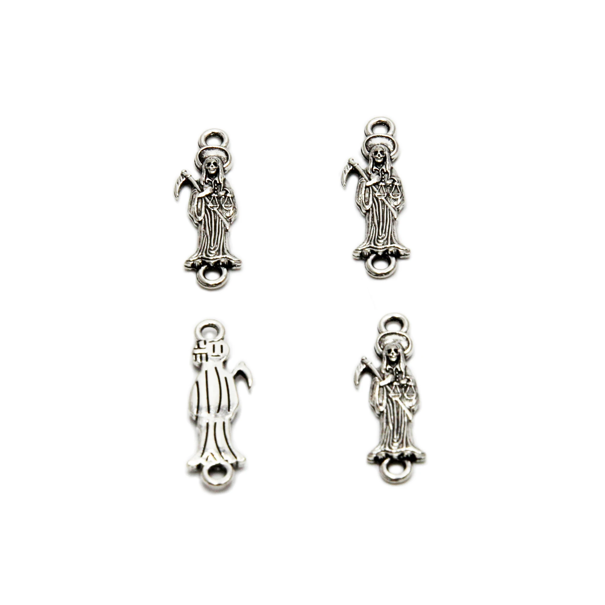 

30pcs Death Grim Reaper Pendant Antique Tibetan Silver Tone Zinc Alloy 25*7.5mm