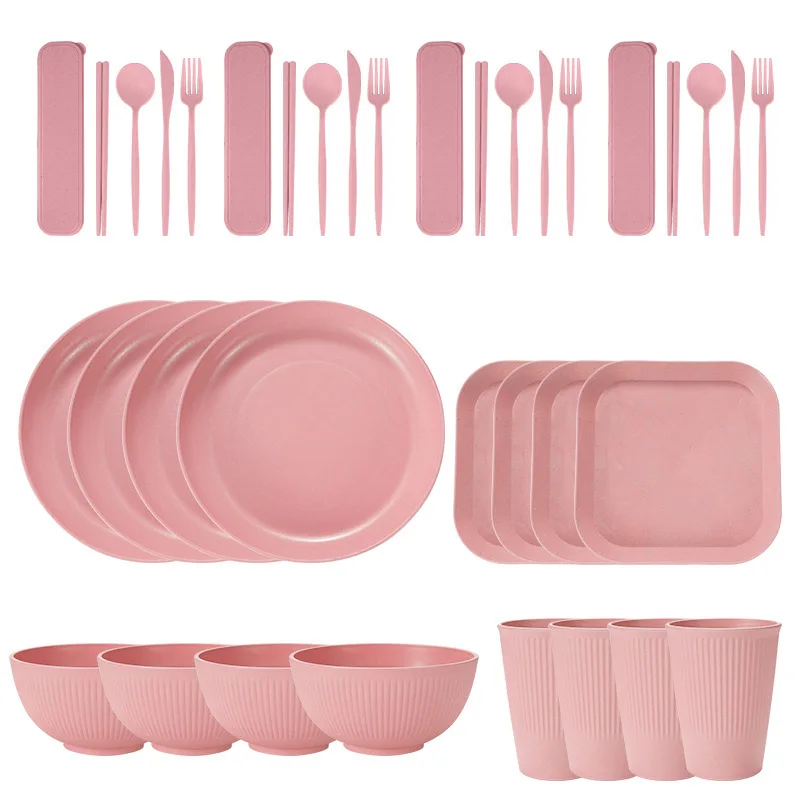 36-Piece Wheat Straw Dinnerware Set 11