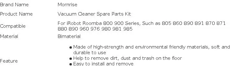 For iRobot Roomba 960 900 891 800 Series Accessories Spare Parts Vacuum Cleaner Replenishment Kit Rubber Side Brush HEPA FILTER