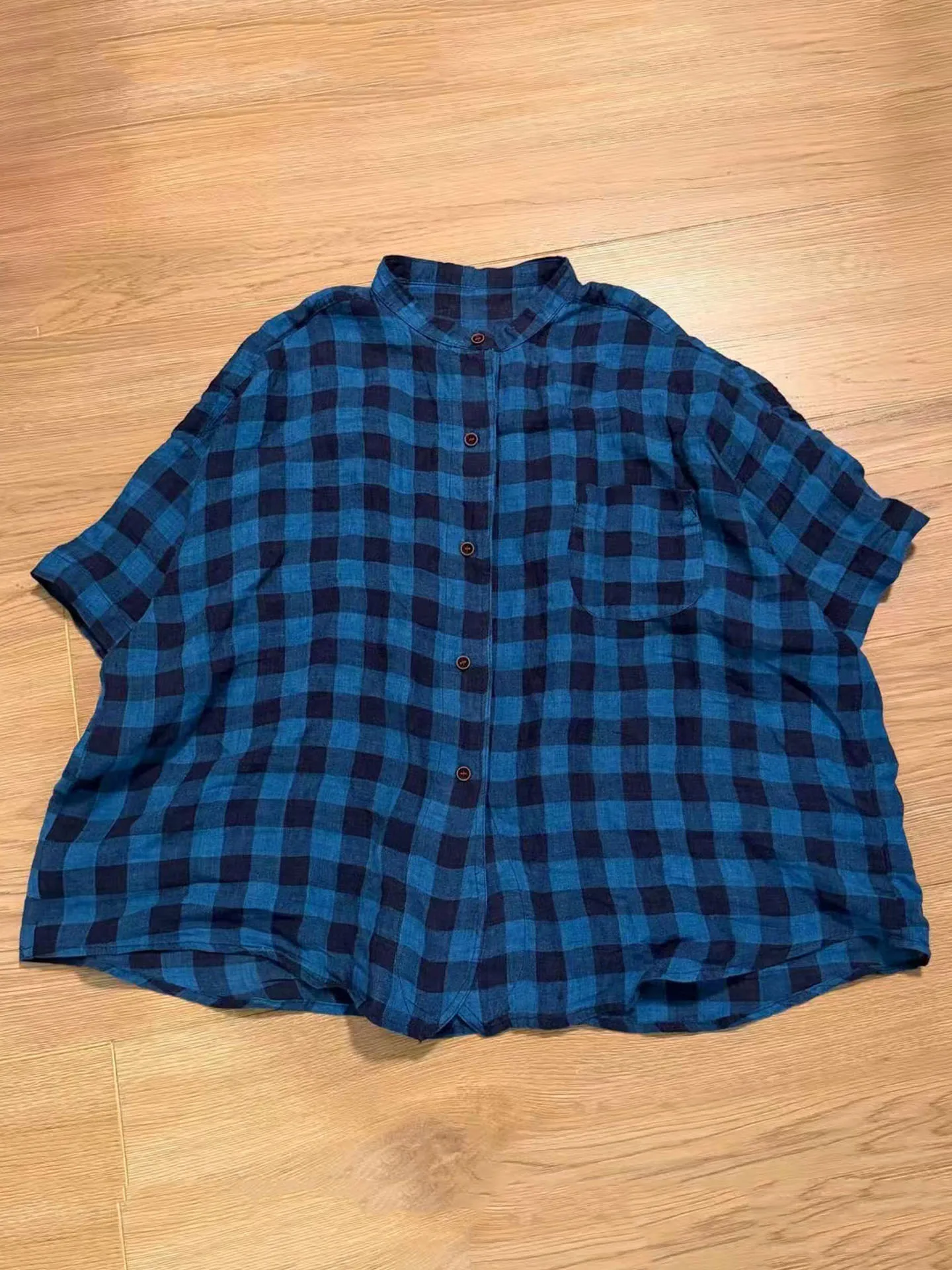 

Classic Retro Striped Linen Shirt Loose Casual Commute Versatile Stand Collar Top Women's Fashion Summer 2026 Breathable Shor...