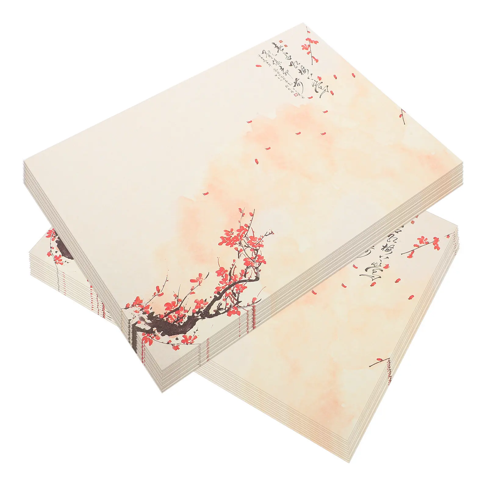 

80 Sheets Vintage Style Plumeria Letter Paper Thick Smooth Writing Paper for Greeting Cards Notes Invitations Stationery