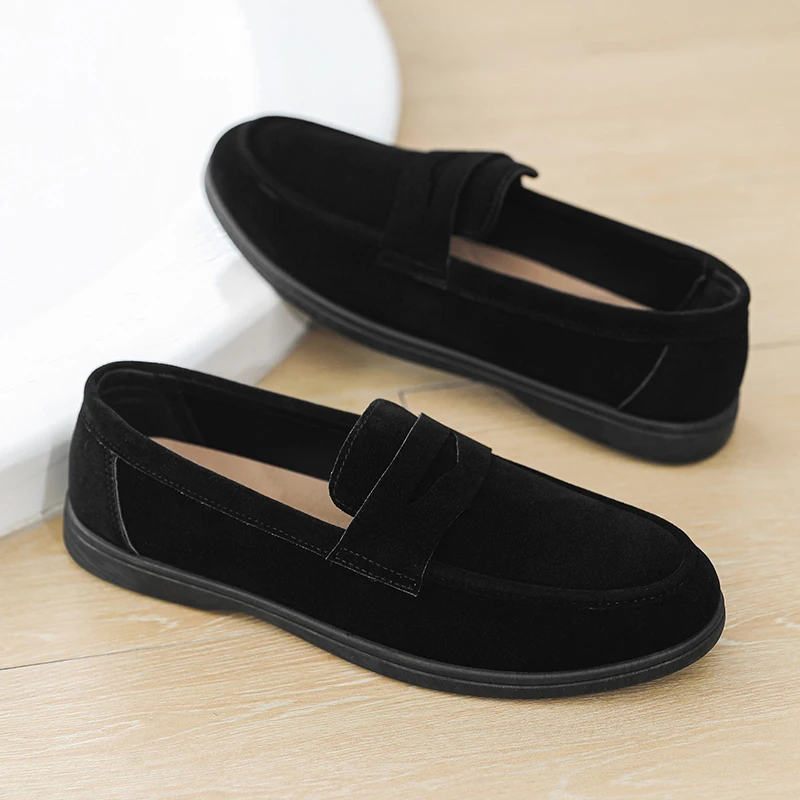 

Мужская повседневная обувь из натуральной кожи, роскошные брендовые дышащие черные туфли без шнуровки, мягкие мужские лоферы, мокасины, большие размеры 39-45